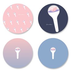 [와우박스] 세븐틴(SEVENTEEN) 캐럿봉 응원봉 커스텀 방수 스티커, 3번(원형-85mm) 유광 방수 스티커