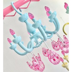 판타지 크리스탈 샹들리에 모양 공주 집게 빨래걸이, 블루