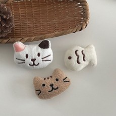 고양이겨울옷 고양이전용옷 티셔츠 조끼 내복 DIY 고양이 붕어빵 동물 옷핀 만들기 와펜, 고양이A(뱃찌부착), 1개