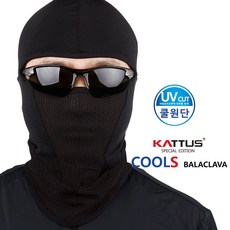 KATTUS COOLS BARACLAVA 망사복면 쿨 바라클라바 냉감바라클라바 복면 멀티스카프 스카프 워머 골프파크 형광증백제스트 완료 KC인증, 블랙 - 토끼바라클라바