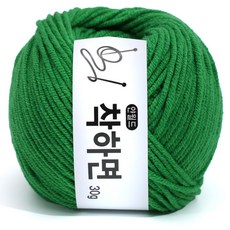 착하면 30g 뜨개실 얀월드 얀메이크, 1개, 054. 밝은그린 30g