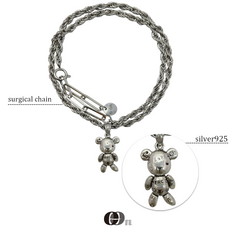 오온 타투 베어 써지컬 목걸이 (실버925 펜던트) Tattoo Bear necklace