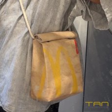 맥도날드 인조가죽 재질 햄버거 종이가방 대용량 디자인 크로스백 1+1