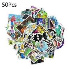 50pcs Rick and Morty Mort Waterproof 스티커 노트북 오토바이 노트북 워터프, 다중, 50개