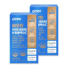 [1박스당 2개월분] GNM 비오틴 5000 비타민B 컴플렉스C / 프랑스산 비오틴 아연 판토텐산, 60정, 2박스