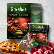 Greenfield Redberry Crumble чай в пирамидках, 20 пакетиков по 1.8 г