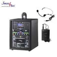 TRAmp-USR 국산 강의 특화용 충전식 무선앰프 80W 이동형 휴대용 이동식 연설, C 앰프+헤드셋마이크
