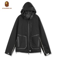 f0aape 가을 중 롱 트렌치코트 아우터 남성 유스 상어 입 프린트 루즈핏 재킷 위 옷 커플 f0bape b12507 블랙 m