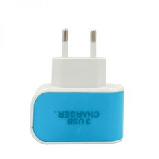 미국 EU 플러그 휴대폰 충전기 벽 여행 AC 충전기 어댑터 트리플 USB 포트 3.1A 직송 2022 신제품, Green_eu plug, 8) Green - eu plug, 1개