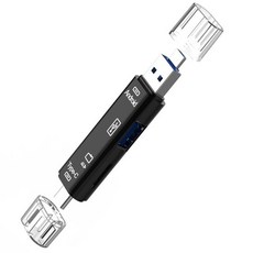 in 1 다기능 Usb 2.0 유형 C/Usb /Micro Usb/Tf/SD 메모리 카드 판독기 OTG 카드 판독기 어댑터 휴대 전화 액세서리, 02 Black, 02 Black