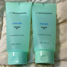 [리뉴얼] 브링그린 알로에 99% 수딩 젤 300ml 1개 3개 수분공급 저자극 피부진정 흡수력좋은 알로에젤 쿨링 민감성 에센스, 0.3l