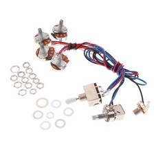 STK 일렉트릭 기타 부품 용 Potentiometer 차계가있는 회로 배선 세트 흰색, 설명한대로, 금속, 화이트