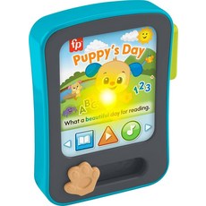해외 피셔프라이스 Fisher-Price Baby Learning Toy Laugh & Learn Puppy's Storytime Reader 역할 태블릿 음악 및 조명 포함, 해외 피셔프라이스 Fisher-Price Baby Le