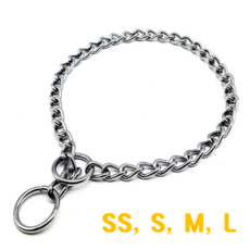 도기프랜드 반려동물 산책용 훈련용 강아지 초크 체인 목줄 (SS S M L), SS