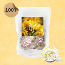 국산 국화차 국화꽃잎 100 티백 삼각티백 식수대용차 물대용차 감국 감국차 들국화차 감국화 물대신차 감국티 식수용 카페용 회사 사무실 한방 전통 건강차 플라워티 캐모마일, 100티백, 1