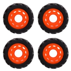 QDY 4 개의 내구성있는 내마모성 Longboard PU 고무 바퀴 교체 세트 70mm 75A, 검은