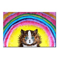 루이스 웨인 고양이 그림 캔버스 액자 카페 거실 명화 인테리어, 13무지개속고양이