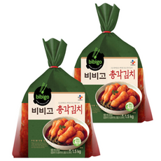 비비고 총각김치1.5kg Bibigo Radish Kimchi 1.5kg Pack, 1.5kg, 2개