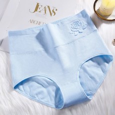여성 편안한 라지 코튼 사이즈 복부 삼각형 섹시 속옷 하이웨이스트 인테리어 팬티 기모 프린트 로파