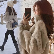 엠앤지 여성 겨울 퍼자켓 후드집업 인조모피 고급스러운 코트