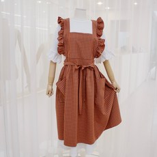 체크프릴앞치마