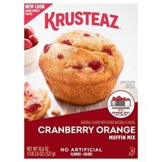 Krusteaz 197095 크랜베리 오렌지 머핀 믹스 제스트가 있는 포함 527.3g18.5온스 2팩, 2개, 527g