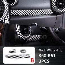 자동차 대시 보드 장식 커버 M 1 Coope r J C W R 60 컨트리 페이스 인테리어 스타일링 수정 액세서리, 04 Black white grid B