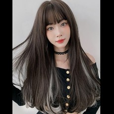 [WINZ] 뱅헤어 통가발 긴머리 가발 옴브레 염색 코스프레 롱, 풀세트_1세트, 1