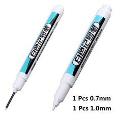 마카 금속 롱 헤드 마커 펜 유성 방수 플라스틱 대용량 흰색 문구 0.7mm 1.0mm 2.5mm 1 개 2 3 세트, [07] 1pcs 0.7-1pcs 1.0