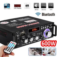 차량용앰프 220V 600W 블루투스 앰프 USB HiFi 스테레오 디지털 홈 제어 SD FM 마이크 카 시어터, 1개