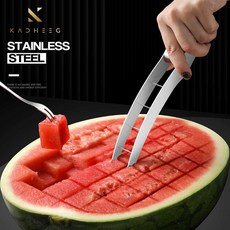 수박 컷팅기 깍뚝썰기 멜론 여름 화채용 조각, 여름 수박 커터기(포크 5개 포함), 1개