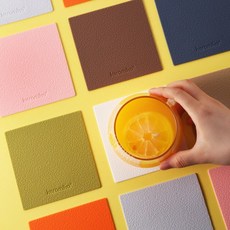 케라미카 실리콘 티코스터 컵받침 (정사각) 13color, 오렌지
