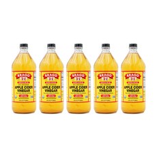 브래그 로우 언필터드 사과 식초, 946ml, 5개