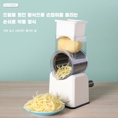 LOVFIR 돌돌이채칼 만능 채칼 다용도 야채 과일 슬라이서 회전채칼 세트, 화이트, 1개