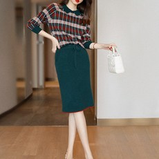 여름니트스커트세트