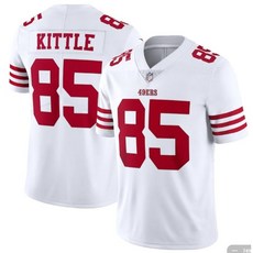 NFL 49 ers 샌프란시스코 No. 85 KITTLE 미식 축구 럭비 유니폼 저지, 화이트, 1개