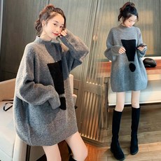 투피스 임부스웨터 하프기장 타입 목폴라 투수영복 긴 소매 얼간아줌마 이너웨어 봄가을