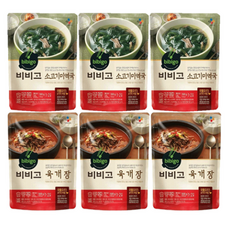 비비고 육개장 500g 3개 + 소고기 미역국 500g 3개, 12개