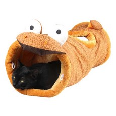 고양이 채널 기린 강아지간식주머니 검은 귀여운 애완 동물 접이식 공룡 터널, C, 1개