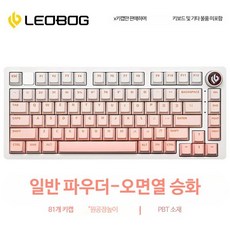 저소음월백 포인트키캡 LEOBOG Hi75 기계식 키보드 키트 전용 81키 키캡 PBT 열 승화 그라디언트 원래 높이, 12. Suyan 분말 원래 PBT 공식 표준 81 키, 1개