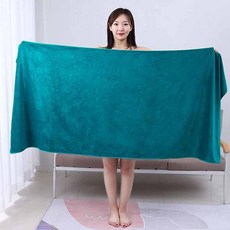 미용실 목욕 타월 덮개 바디 가정용 여자 목욕 흡수 추나 마사지 업소 침대 타월 큰 타월, 피코크 블루 도톰하고 고급스러운 숄더, 190x90cm