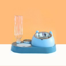 디모어 펫 강아지 고양이 스텐레스 급체방지 식기 4색상, 블루, 1개