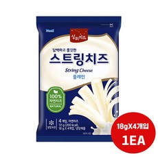 매일 상하치즈 스트링치즈 플레인 (18gX4개입) 1개입/담백쫄깃/스낵치즈, 4개, 72g