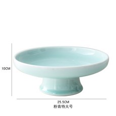 손으로 그린 매화 세라믹 접시 과일 트레이 다과 다과 접시 디저트 스낵 요리 샐러드 그릇 식기, A 25.5cm