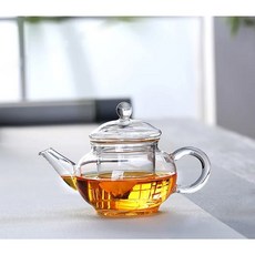 필터 달린 미니 꽃 티팟 실용적인 병 찻잔 유리 인퓨저 찻잎 허브 커피 250ml, 03, 1개