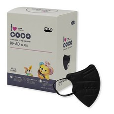 아이코코 비말 차단용 마스크 소형M KF-AD, 25매입, 1박스, 블랙