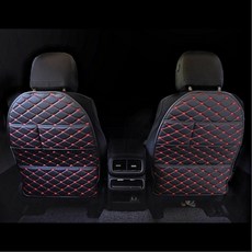 BMW킥매트 시트백커버, 브라운 아이보리스티치 1P, 1개