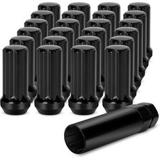 dynofit 휠너트 휠볼트 너트 다이노핏 14X1.5 스플라인 러그 쉐보레 GMC 실버라도 시에라 1500과 F150 2015 2024년 Ford용 애프터마켓 휠 24개 세트