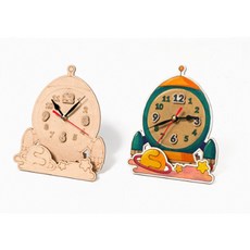 [바이오피스] 모양 시계 만들기 원목 diy 키트 동물 운송수단 탁상 무브먼트 책상 소형 테이블 부품 세트 시간 보기 교구 꾸미기 놀이 동아리 창의적 공예 체험 활동 어린이집, 운송수단시계(우주선)