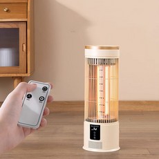 Sentrieli 가정용 사무실 전기 히터 난로 카본 스토브 절전형 난방기 공기정화 온열기 500W, 화이트+리모컨+공기청정+타이머